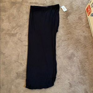 Plus size black maxi skirt